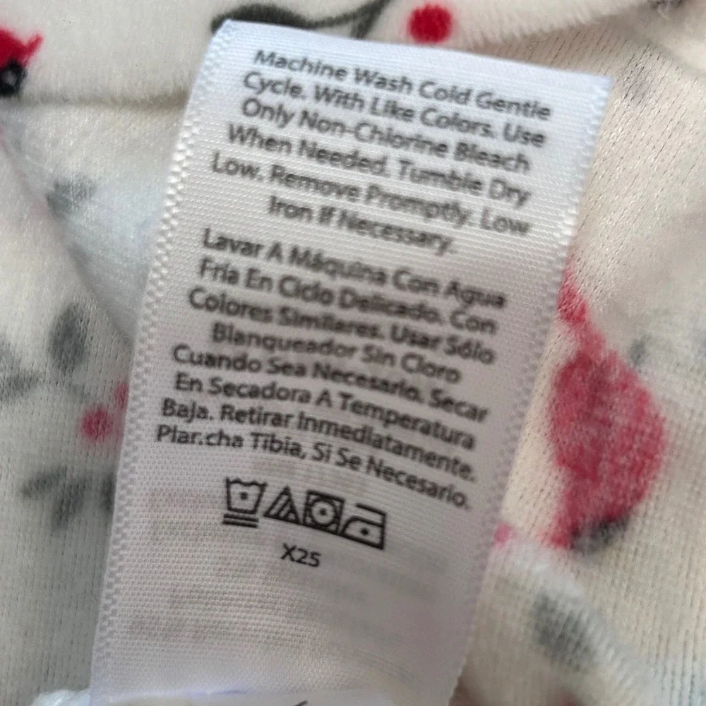 Aria Collection Womens 2X Nightgown Fleece Cardinal Bird Winter White Red Pocket